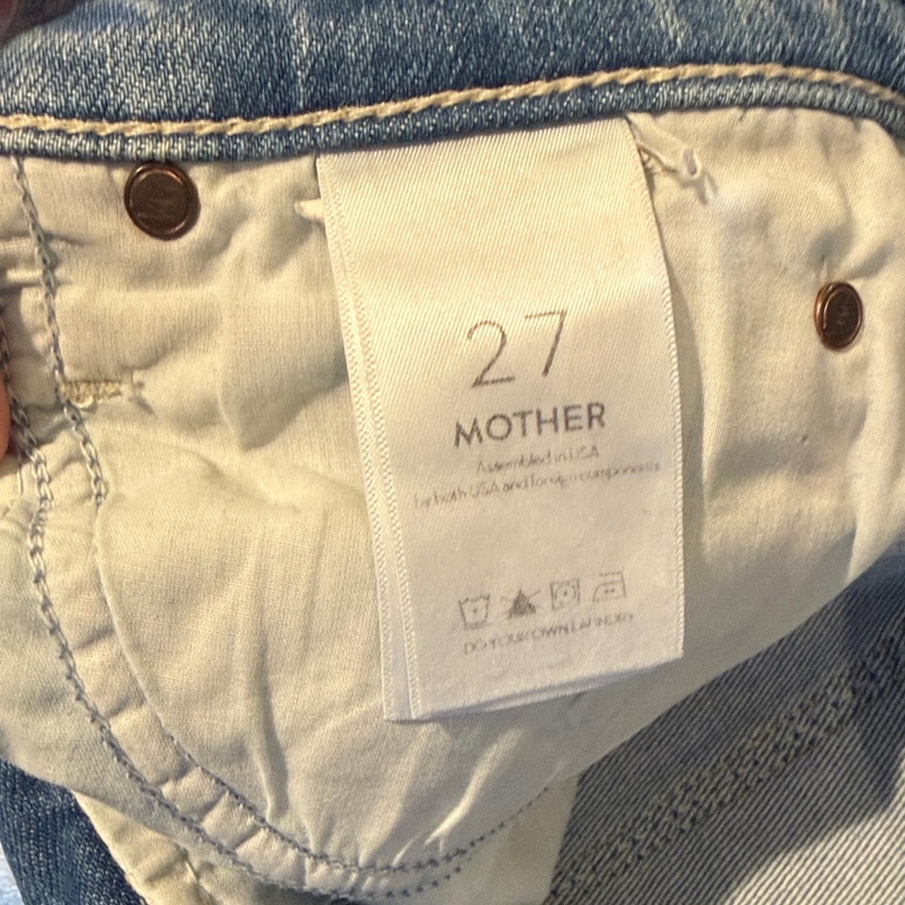 MOTHER Light Blue Cropped Straight Ankle Jeans - Picture 9 of 9